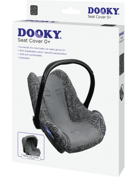 Dooky Seat Cover - Grey Leaves