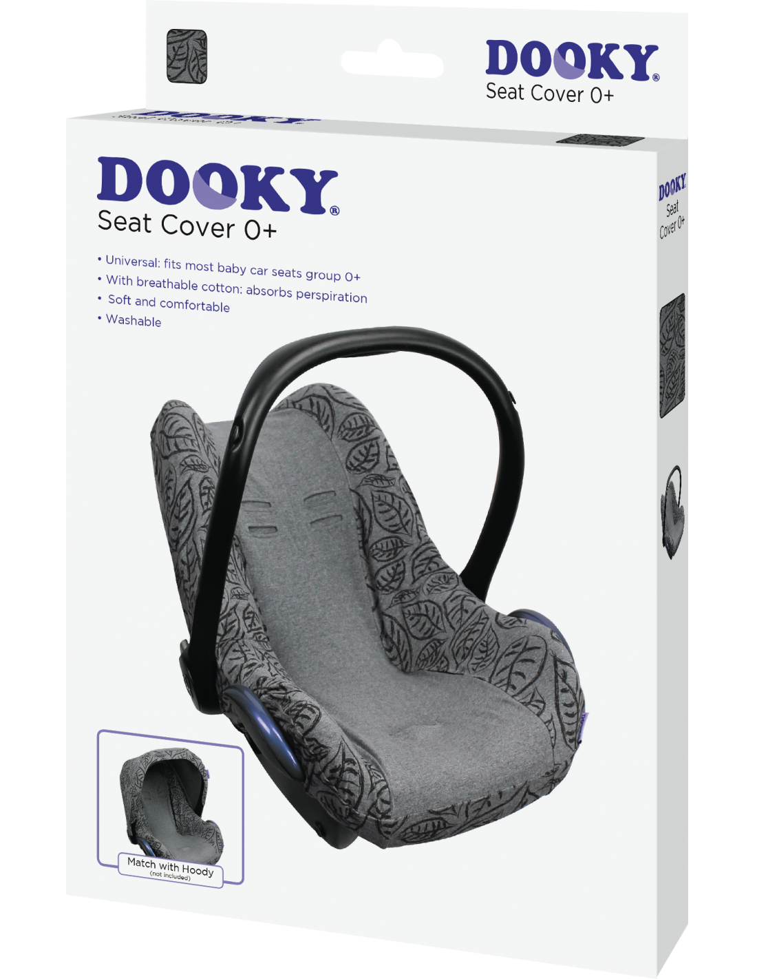 Dooky Seat Grey Leaves