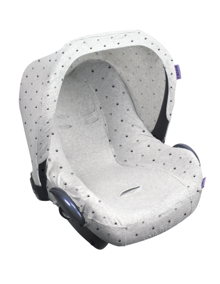 Dooky Seat Cover - Grey Crowns