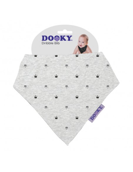 Dooky Bib - Grey Crowns