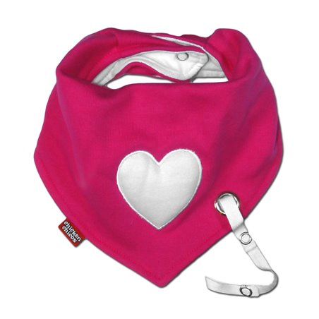 Pink Heart Bib with Pacifier clip holder