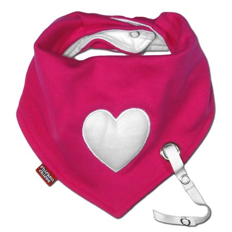 Pink Heart Bib with Pacifier clip holder