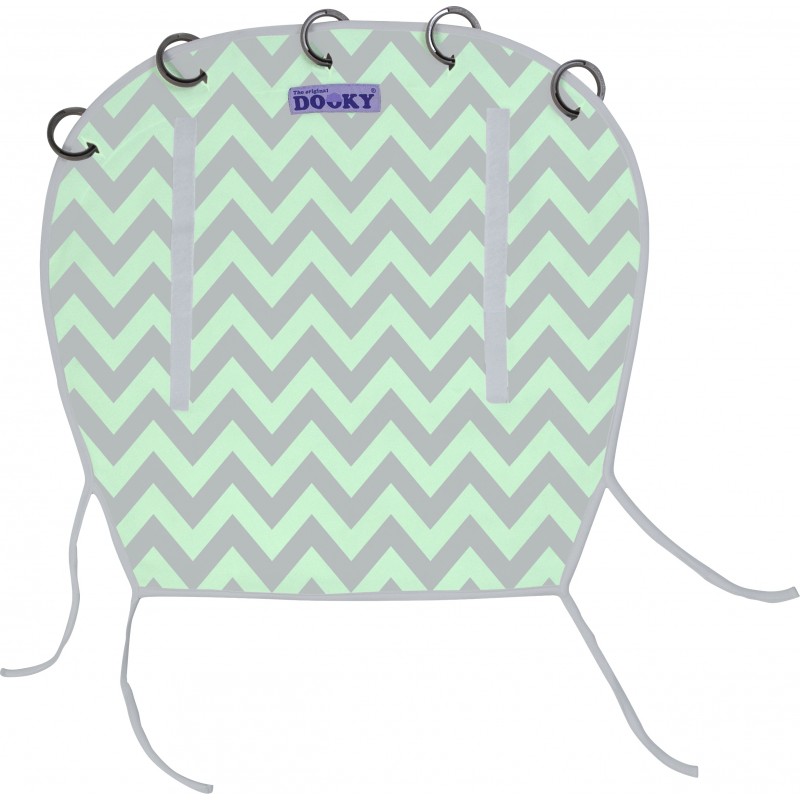 Dooky Cover - Mint-Grey Chevron Reversible