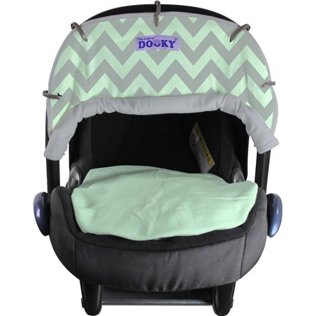 Dooky Cover - Mint-Grey Chevron Reversible