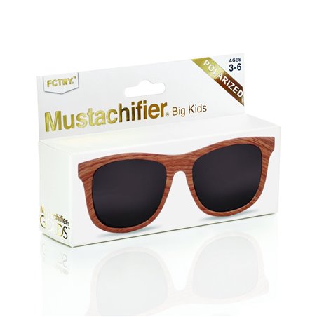 Mustachifier Baby Opticals Golds - Wood Finish