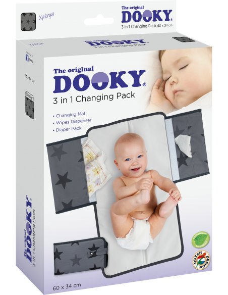 Dooky Changing Pack - Grey Stars